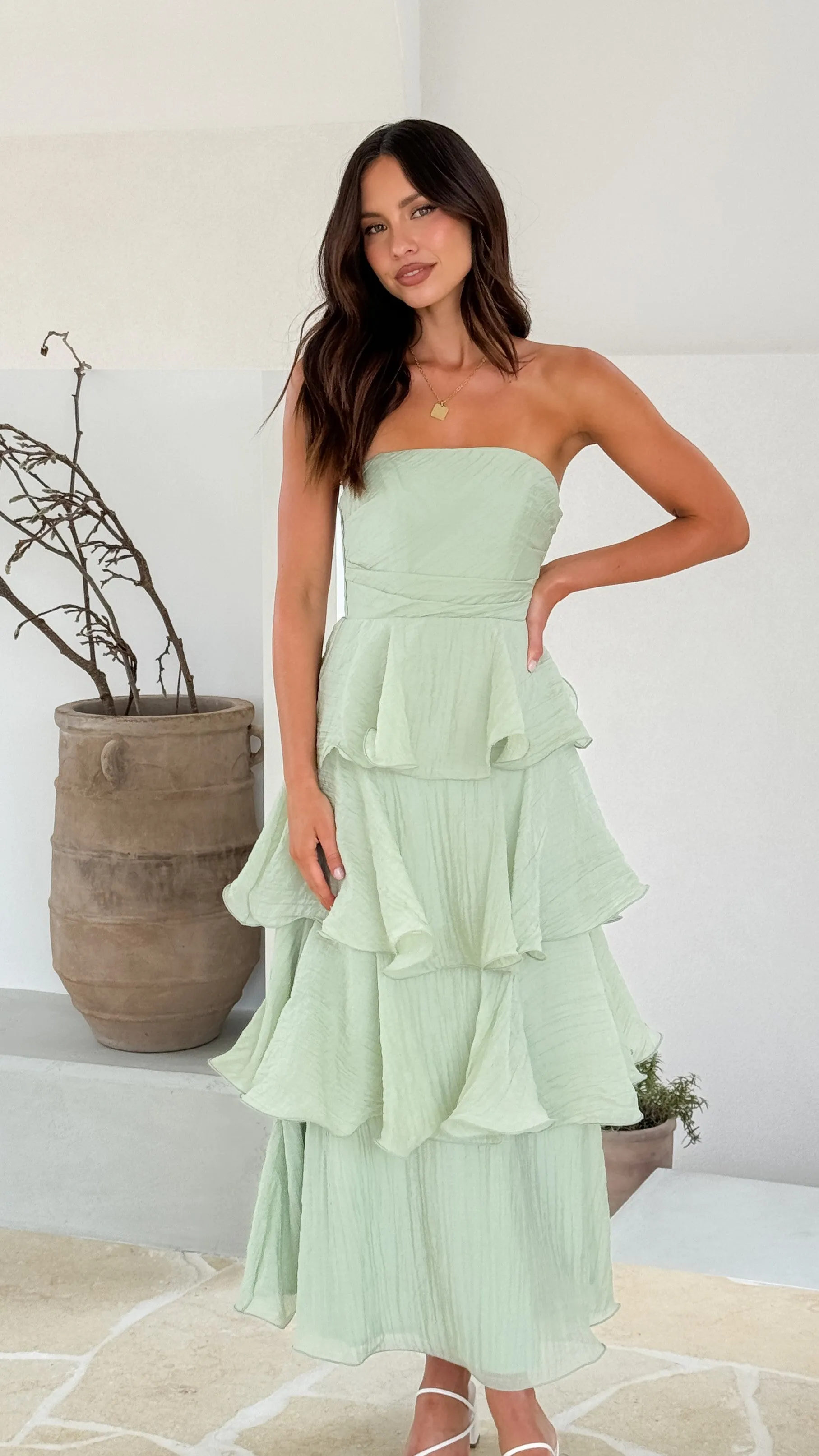 Lanica Maxi Dress - Sage sold by Billy J product image thumbnail 5