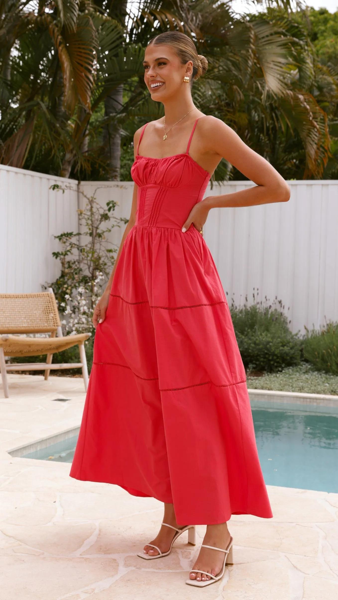 Isabella Maxi Dress - Red sold by Billy J product image thumbnail 5