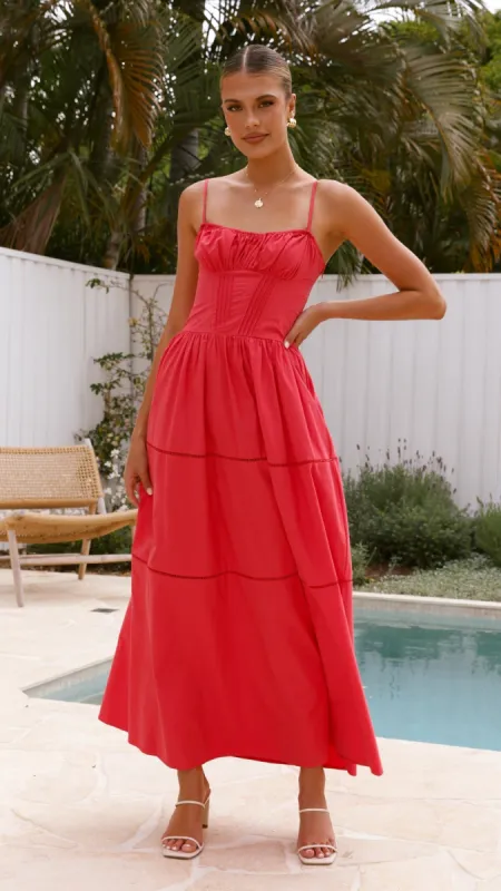 Isabella Maxi Dress - Red sold by Billy J