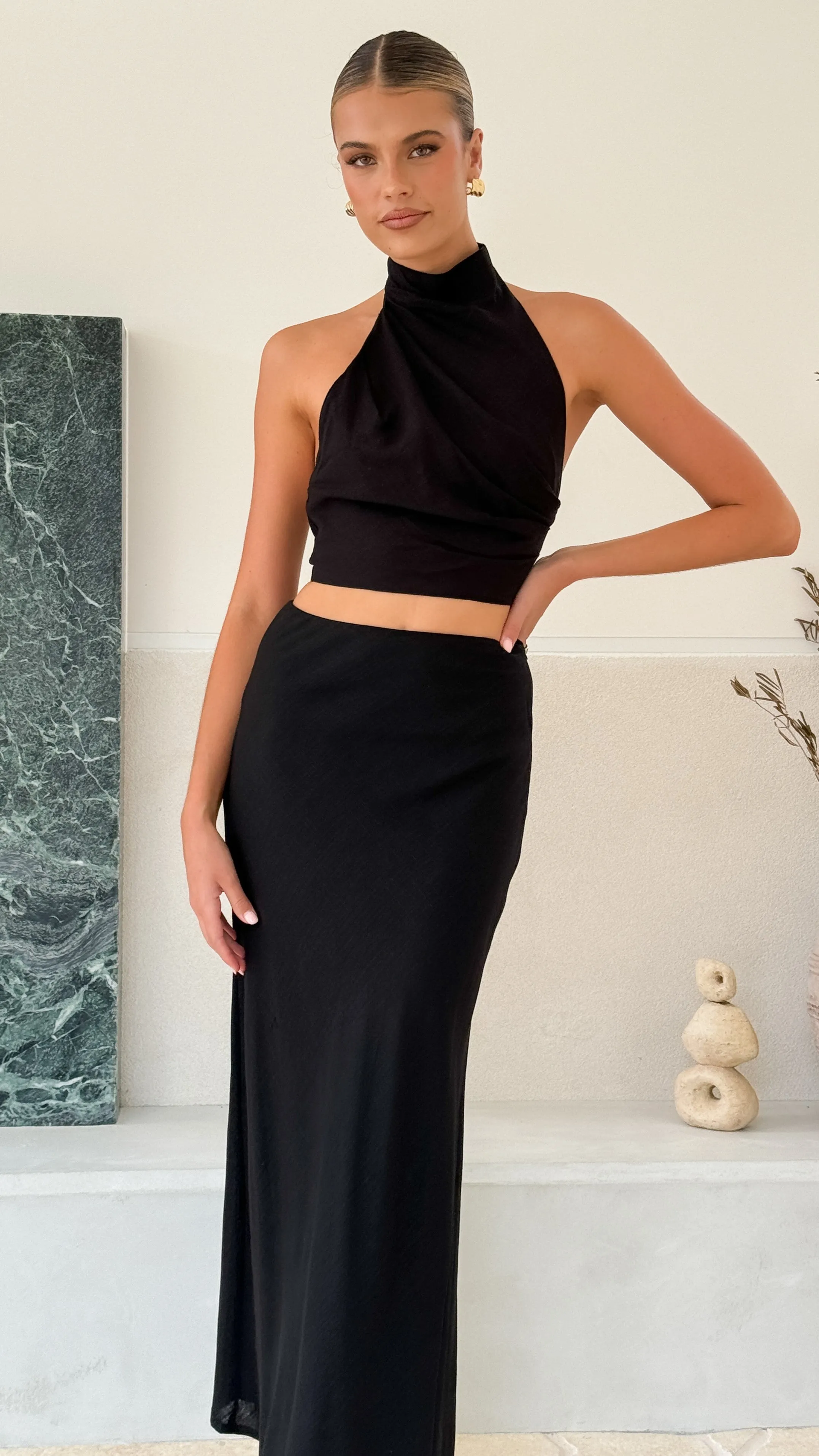 Nicole Maxi Skirt - Black sold by Billy J product image thumbnail 4