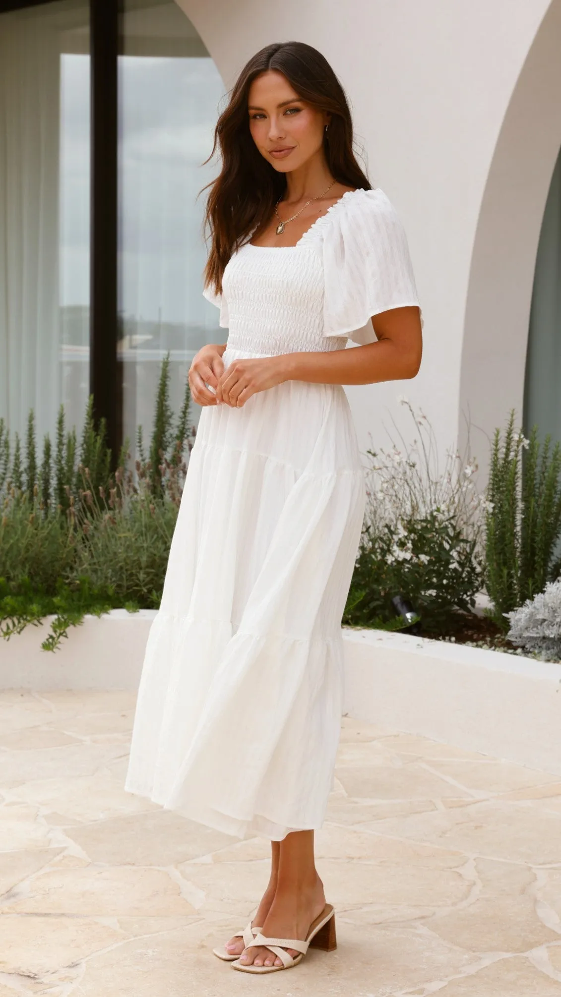 Lainey Midi Dress - White sold by Billy J product image thumbnail 3