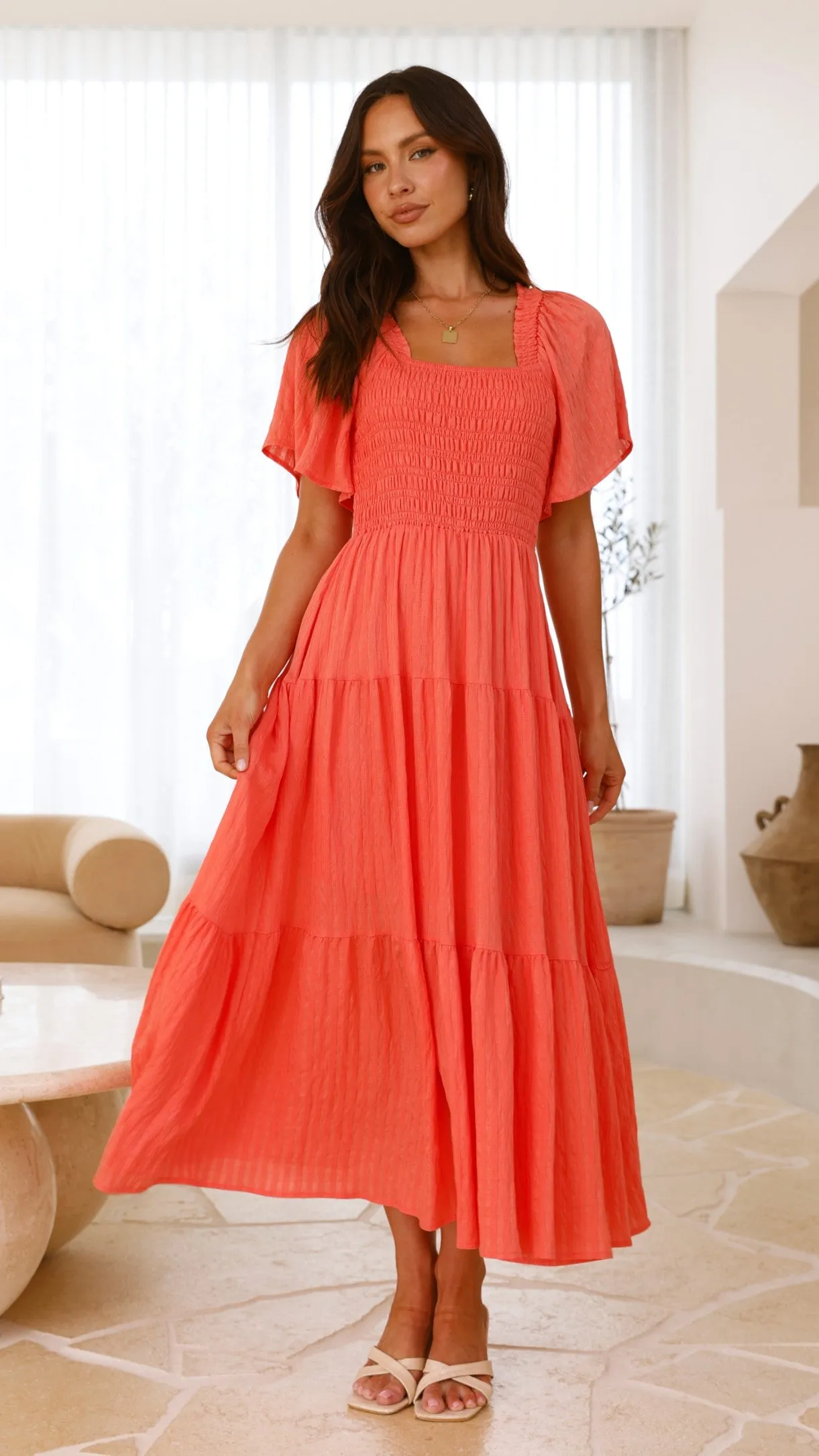 Lainey Midi Dress - Orange sold by Billy J product image thumbnail 5