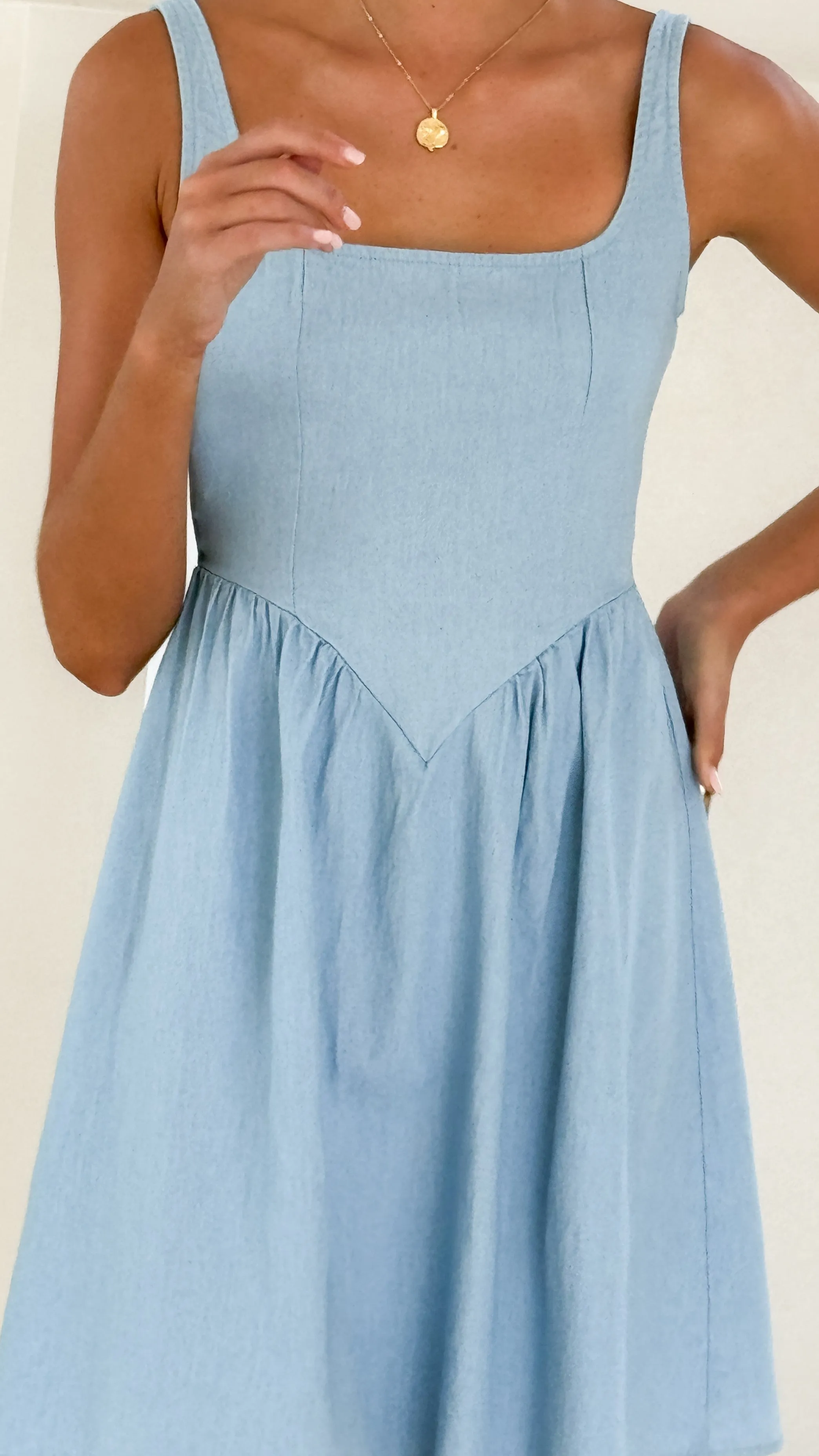 Saima Mini Dress - Blue sold by Billy J product image thumbnail 4