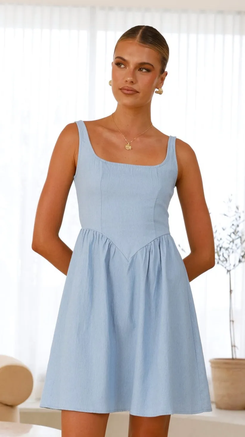 Saima Mini Dress - Blue sold by Billy J