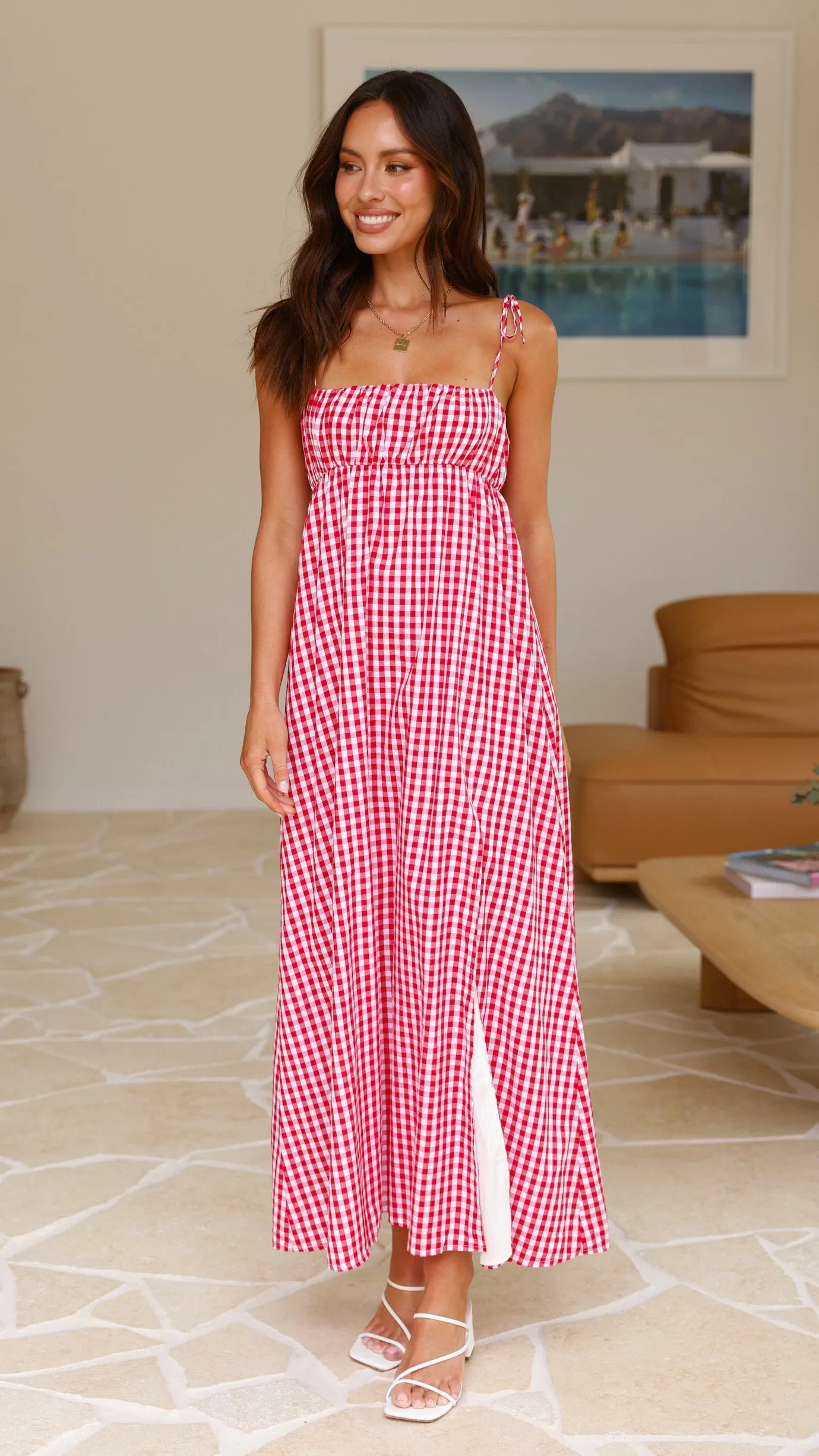 Taissa Maxi Dress - Picnic Red sold by Billy J product image thumbnail 4