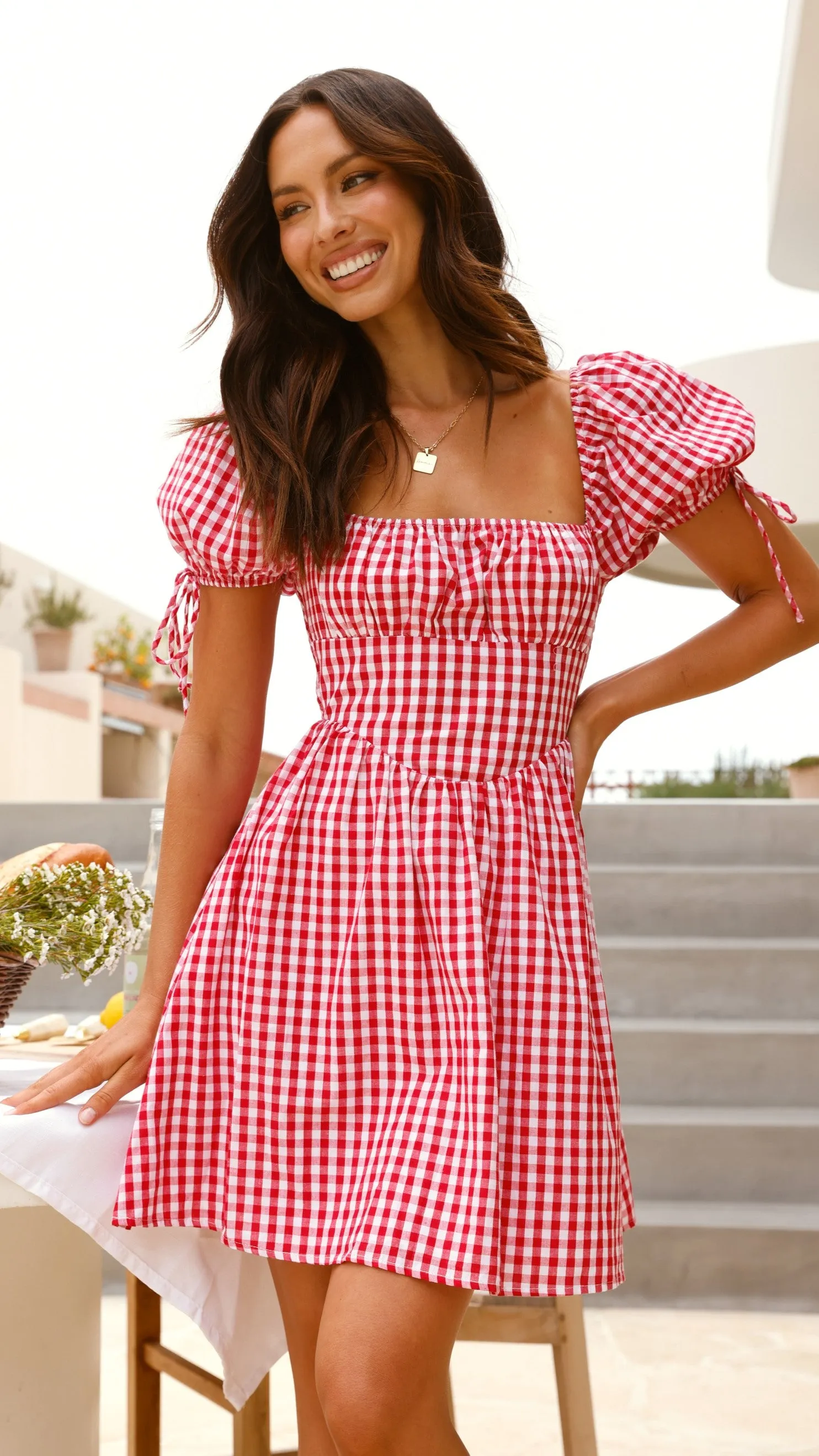 Takashi Mini Dress - Picnic Red sold by Billy J