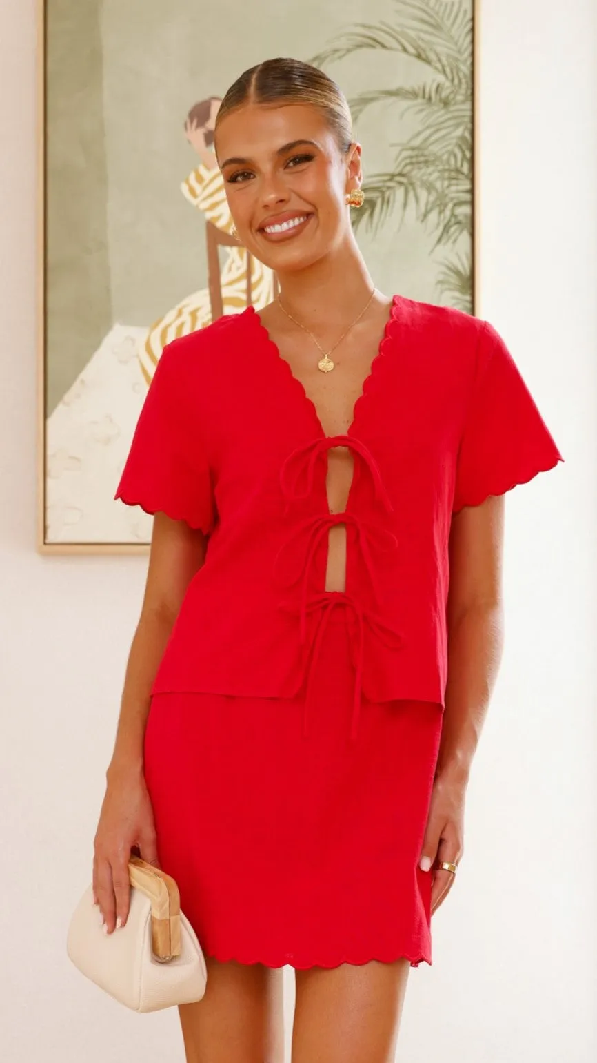 Colton Mini Skirt - Red sold by Billy J product image thumbnail 5