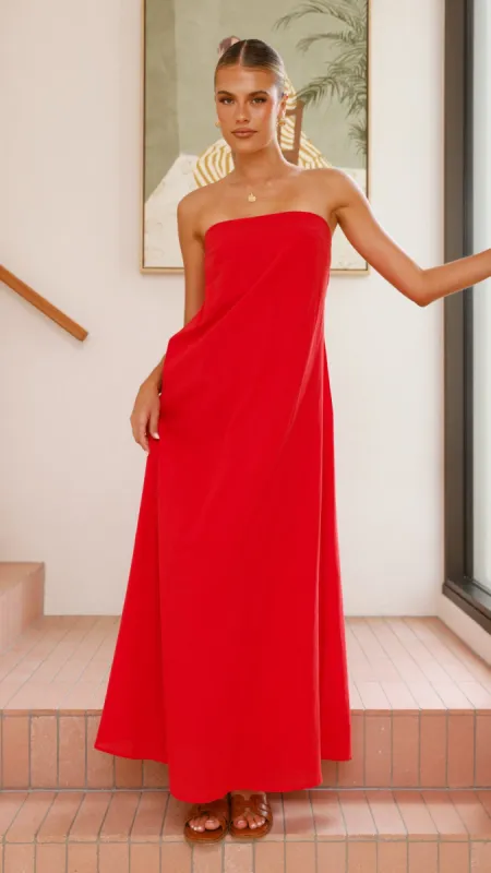 Connie Maxi Dress - Red sold by Billy J
