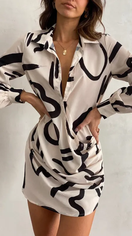 York Shirt Dress - Sand/Black sold by Billy J