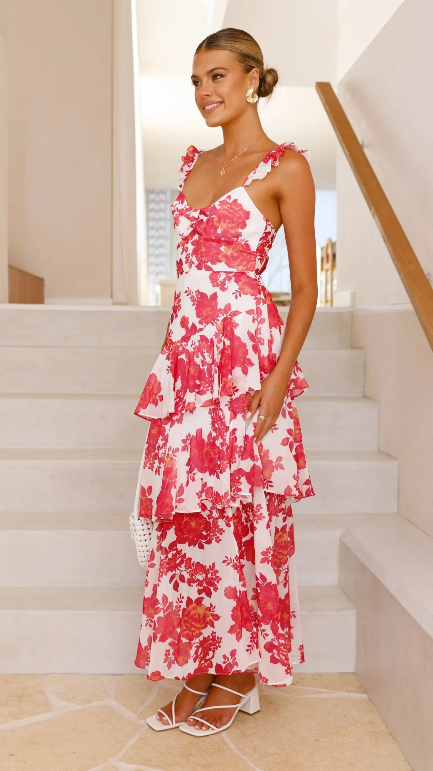 Achelle Maxi Dress - Red Floral sold by Billy J product image thumbnail 3
