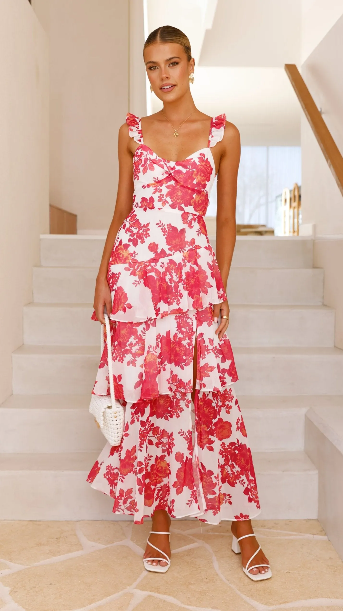 Achelle Maxi Dress - Red Floral sold by Billy J