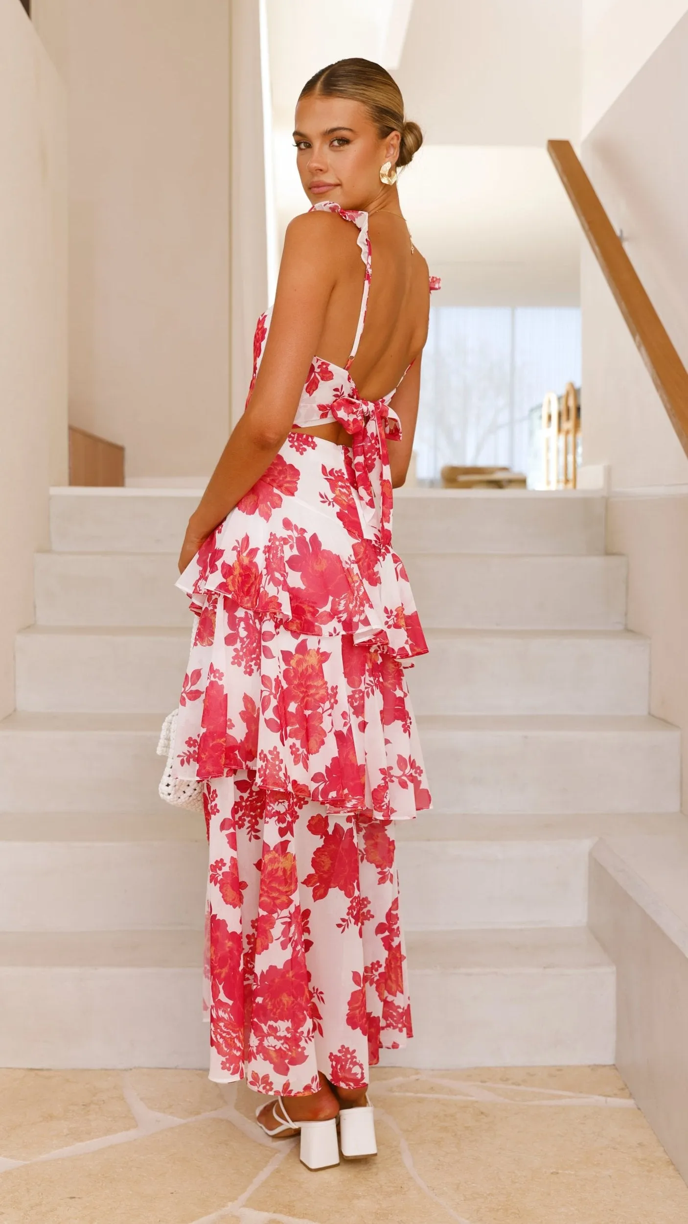 Achelle Maxi Dress - Red Floral sold by Billy J product image thumbnail 2
