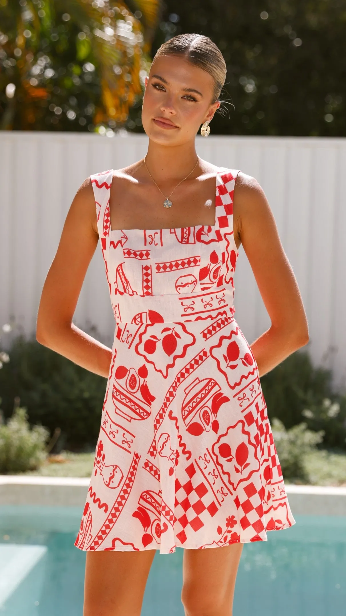 Saide Mini Dress - Red / White sold by Billy J product image thumbnail 2