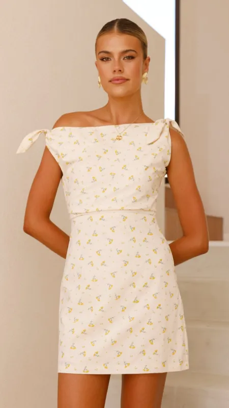 Ebbe Mini Dress - Yellow Floral sold by Billy J