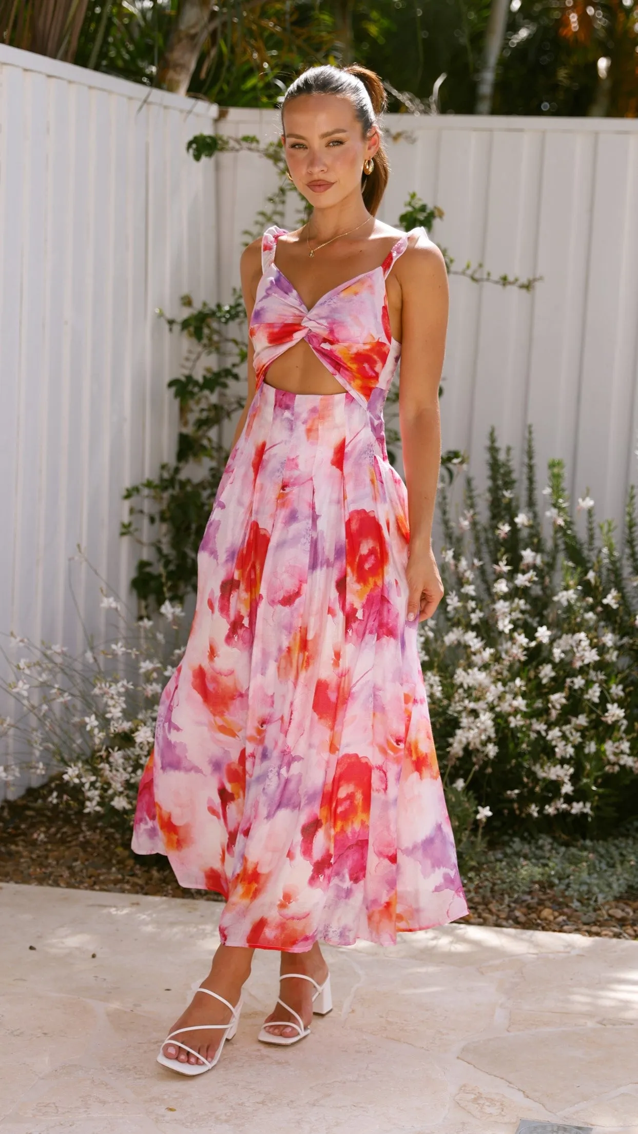 Katerina Maxi Dress - Pink/Purple Print sold by Billy J