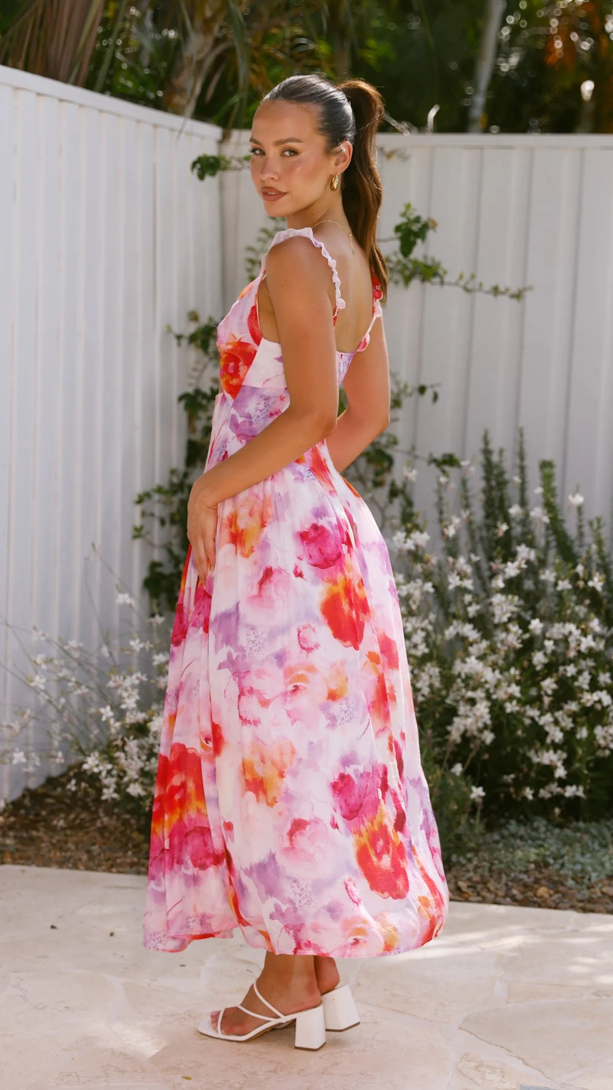 Katerina Maxi Dress - Pink/Purple Print sold by Billy J product image thumbnail 2