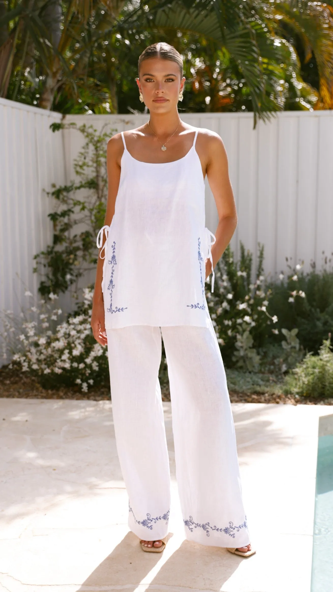 Samson Top - White/Blue sold by Billy J