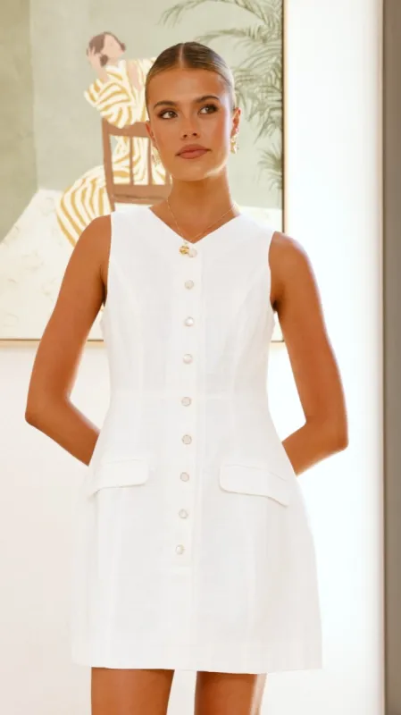 Nylah Mini Dress - White sold by Billy J
