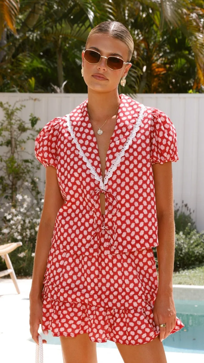 Arizona Top - Red Floral sold by Billy J