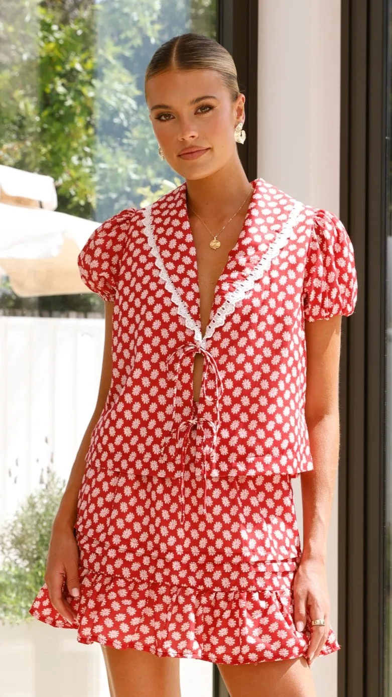 Arizona Top - Red Floral sold by Billy J product image thumbnail 3