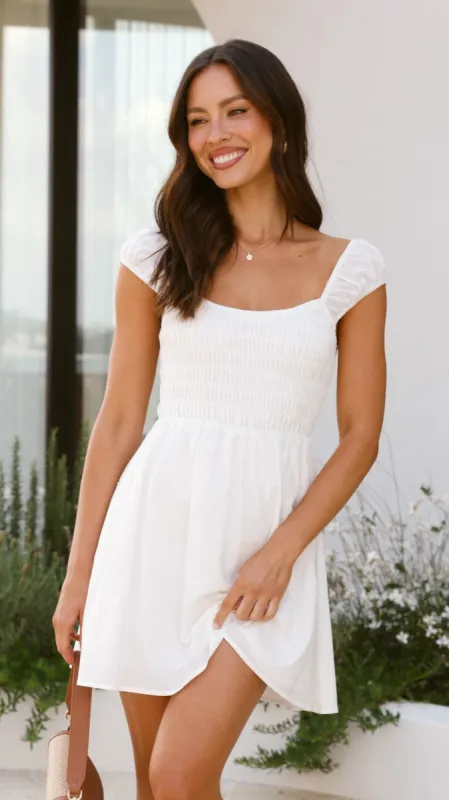 Tamami Mini Dress - White sold by Billy J