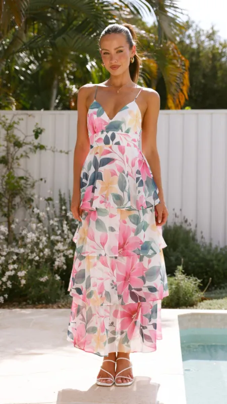Kelli Maxi Dress - White Floral sold by Billy J