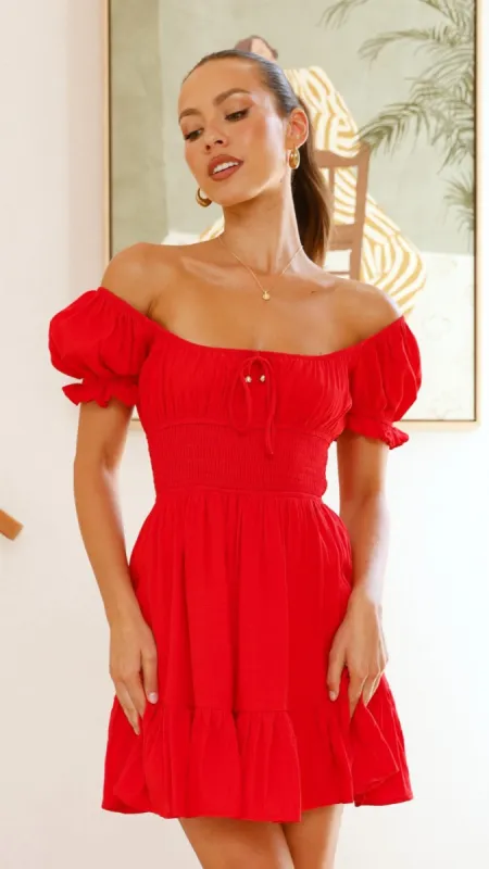 Kori Mini Dress - Red sold by Billy J