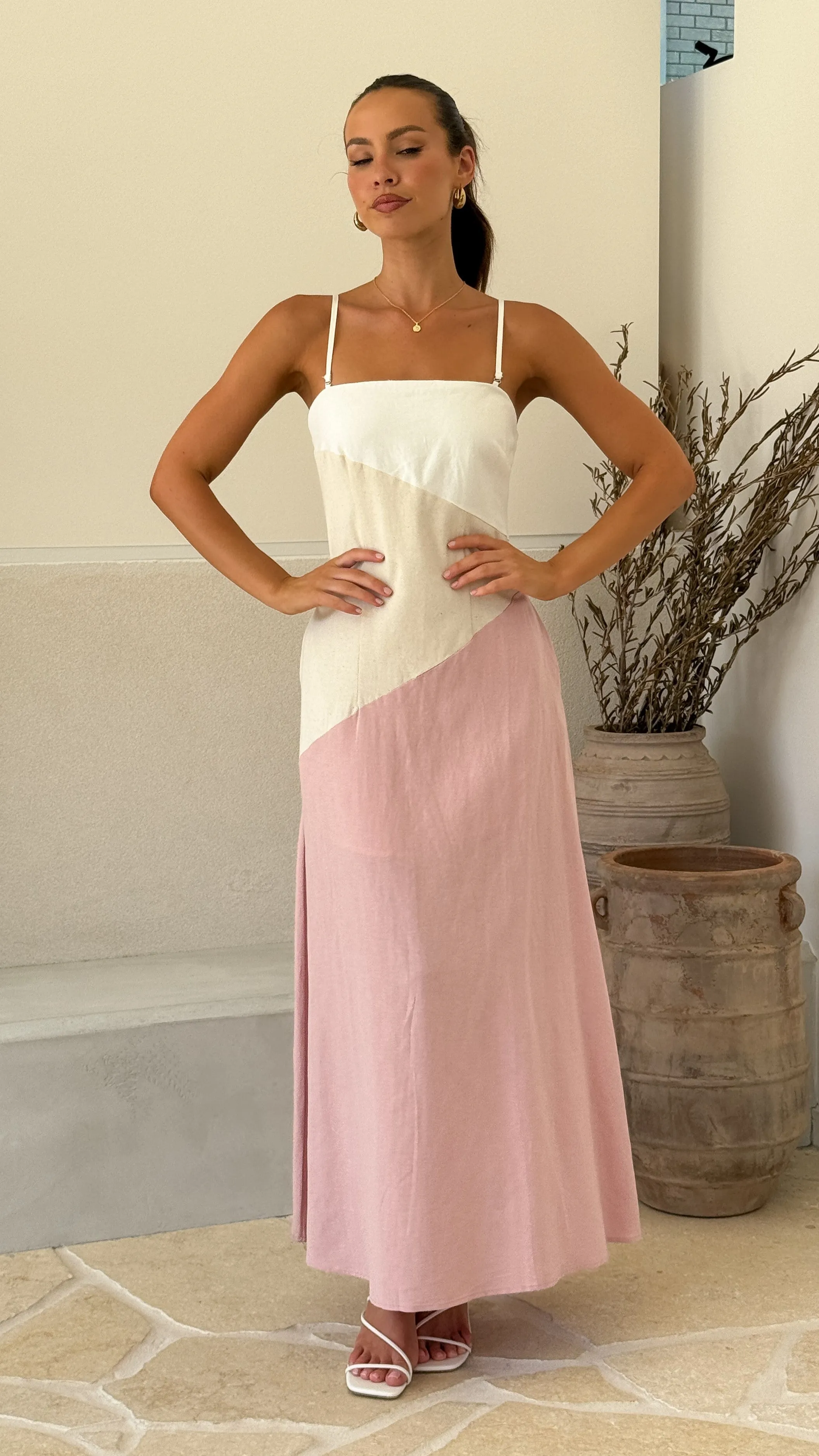 Brionie Maxi Dress - Pink/ White sold by Billy J product image thumbnail 4