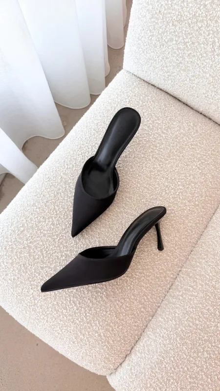 Xayden Heels - Black Satin sold by Billy J