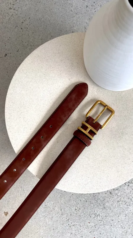 Lara Leather Belt - Brown sold by Billy J