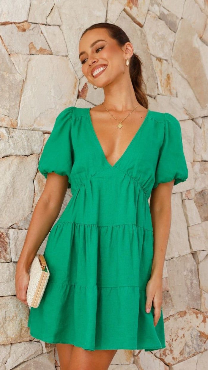 Milly Mini Dress - Green sold by Billy J