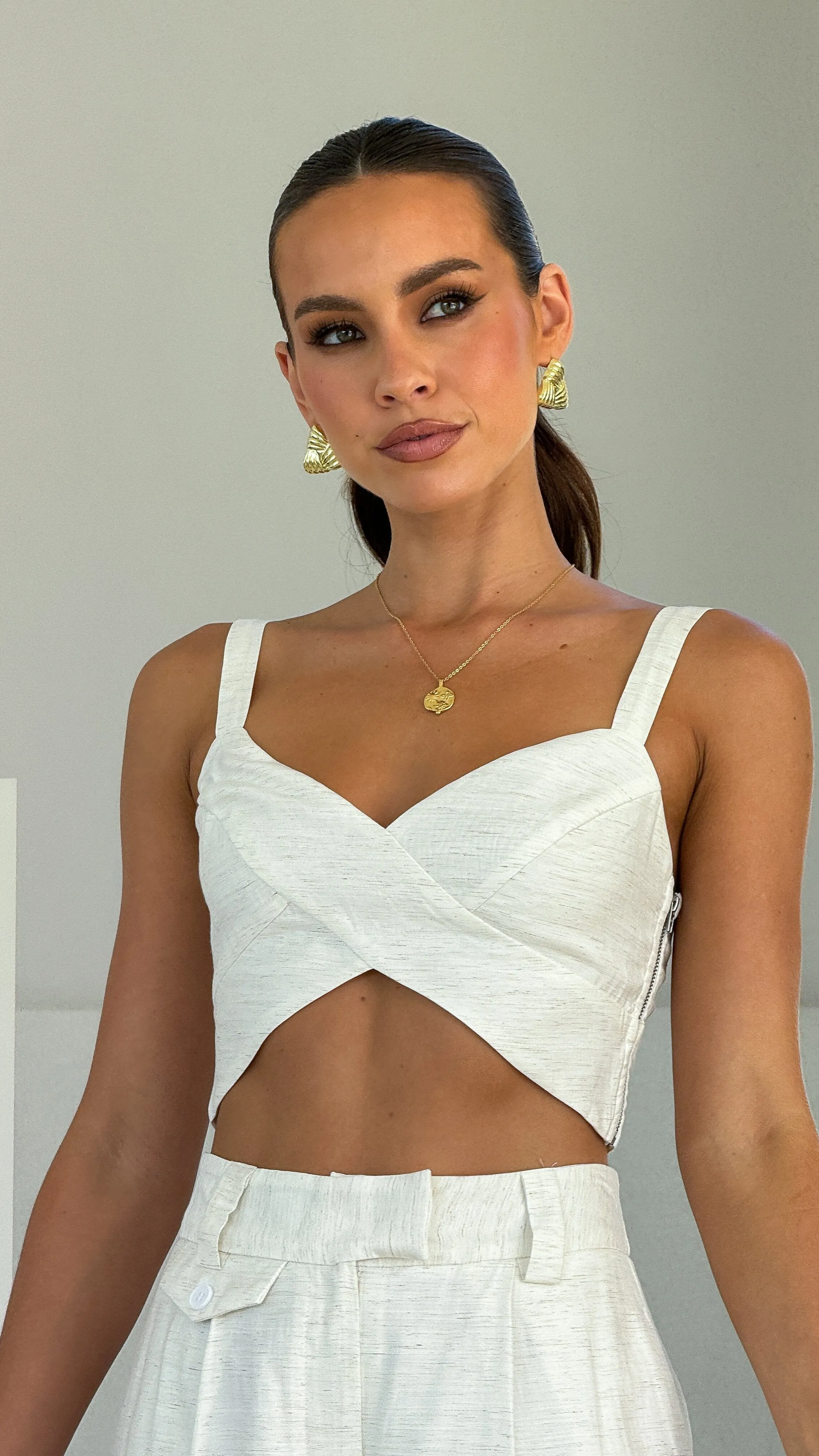 Toni Crop Top - Stone sold by Billy J product image thumbnail 3