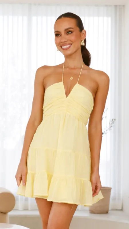 Taffeta Mini Dress - Yellow sold by Billy J
