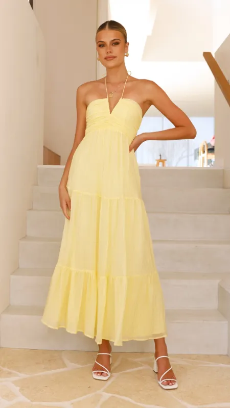 Taffeta Maxi Dress - Yellow sold by Billy J