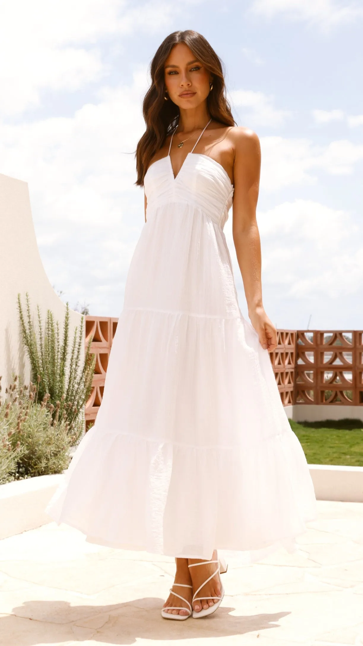 Taffeta Maxi Dress - White sold by Billy J product image thumbnail 5