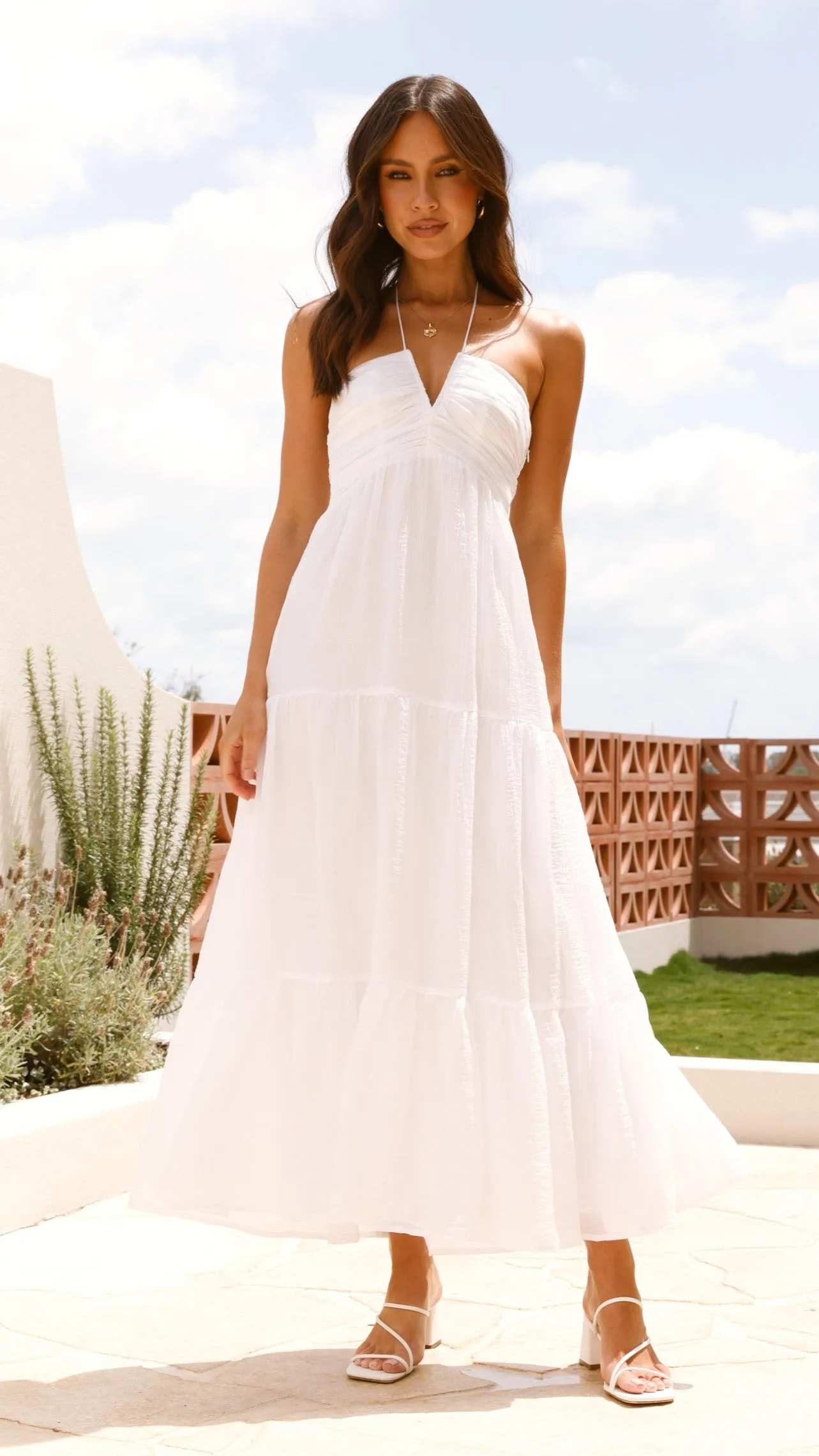 Taffeta Maxi Dress - White sold by Billy J
