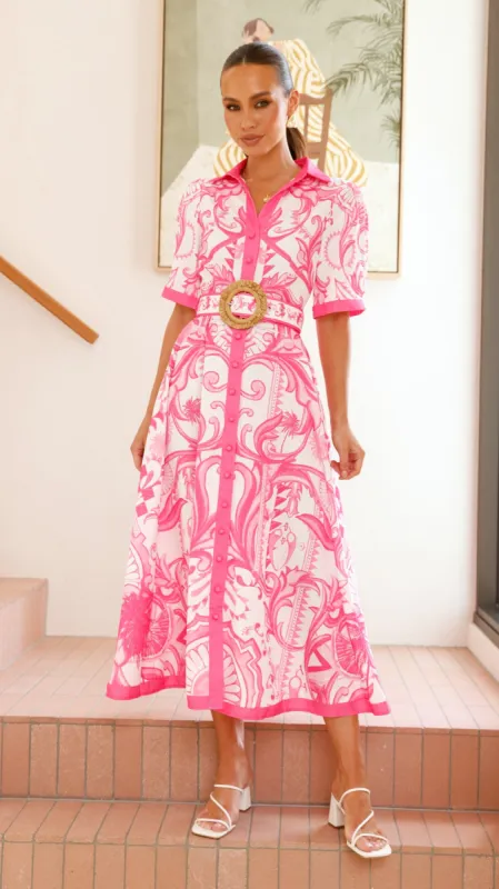 Quita Midi Dress - Pink Raspberry Jam sold by Billy J
