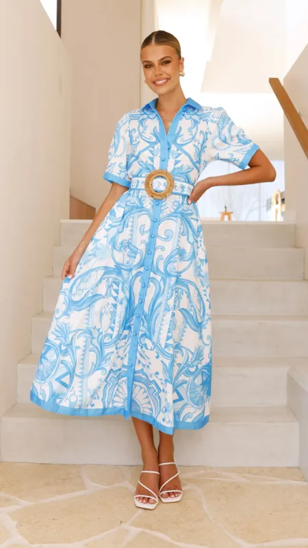 Quita Midi Dress - Blue Azure sold by Billy J
