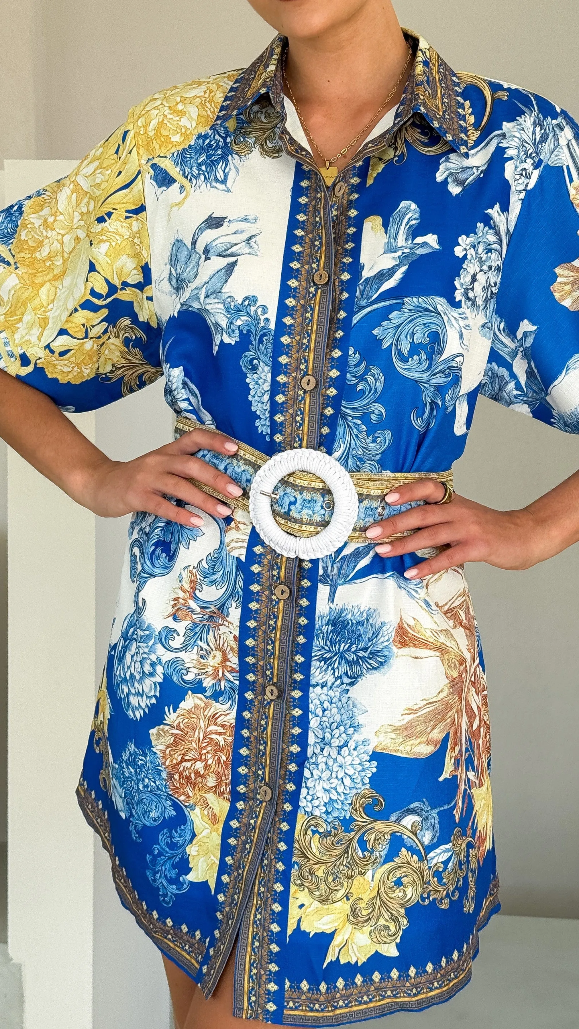 Annika Short Sleeve Mini Dress - Blue Doll sold by Billy J product image thumbnail 5