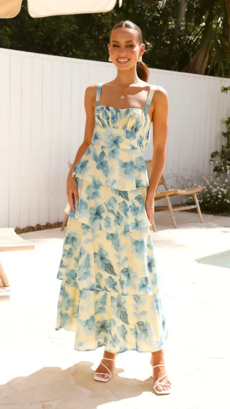 Indi Maxi Dress - Yellow Floral sold by Billy J