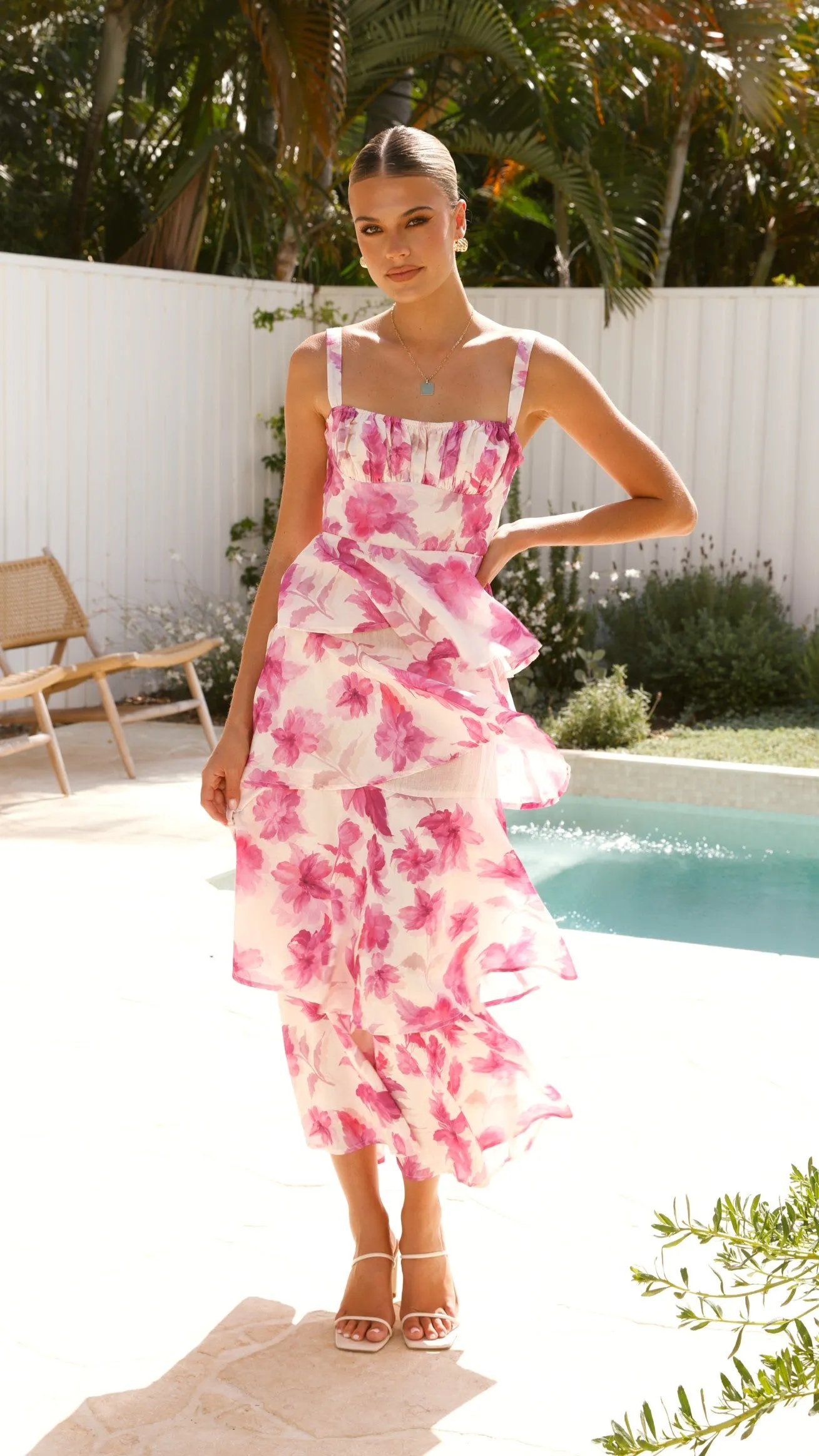 Indi Maxi Dress - Pink Floral sold by Billy J