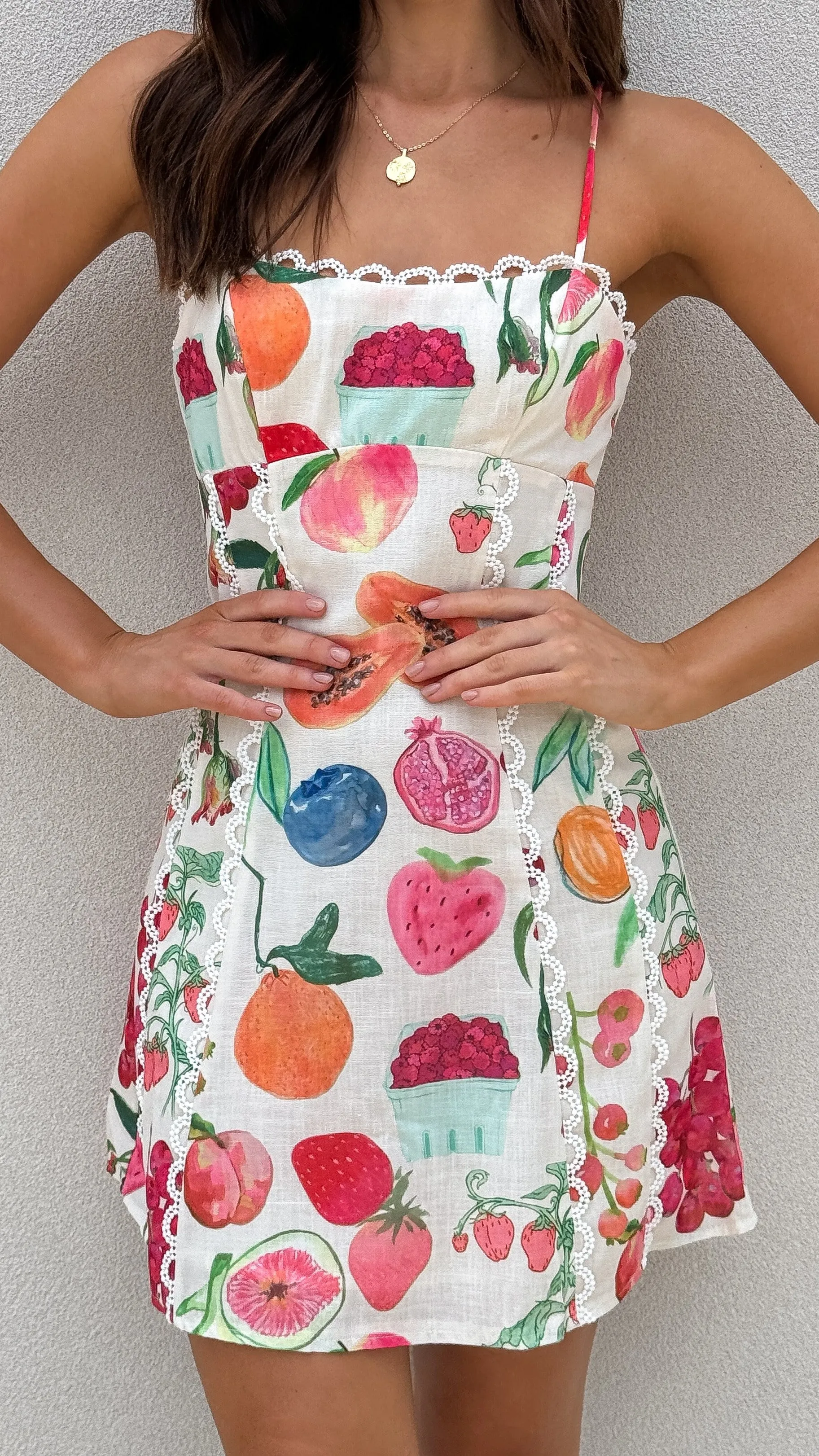 Takoda Mini Dress - Fruit Print sold by Billy J