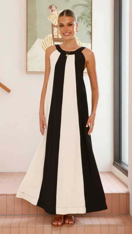 Talaith Maxi Dress - Black / Cream sold by Billy J