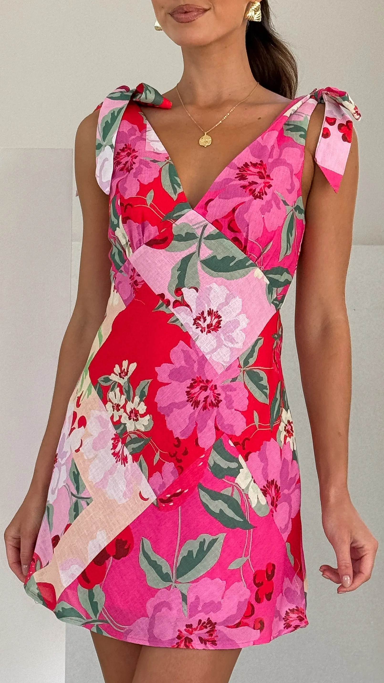 Delilah Mini Dress - Pink Floral Print sold by Billy J product image thumbnail 3