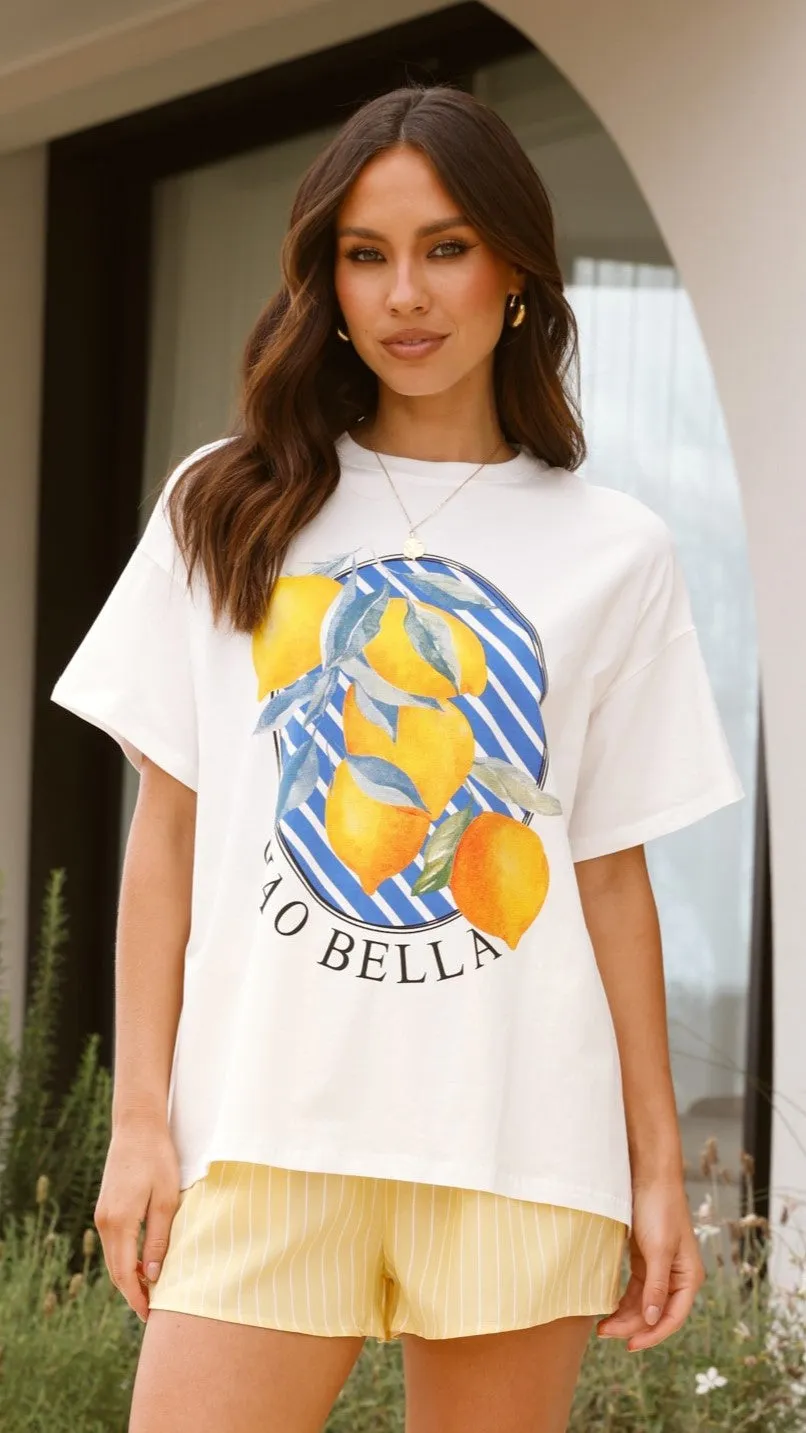 Ciao Bella Top and Shorts Set - White/Yellow sold by Billy J product image thumbnail 2