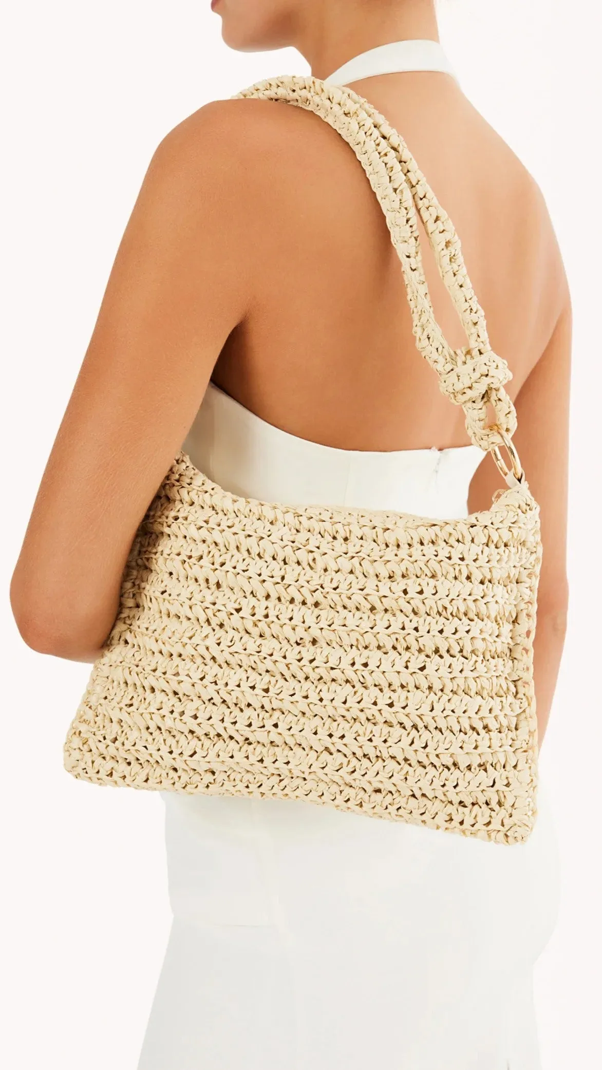 Aquila Shoulder Bag - Natural Raffia sold by Billy J
