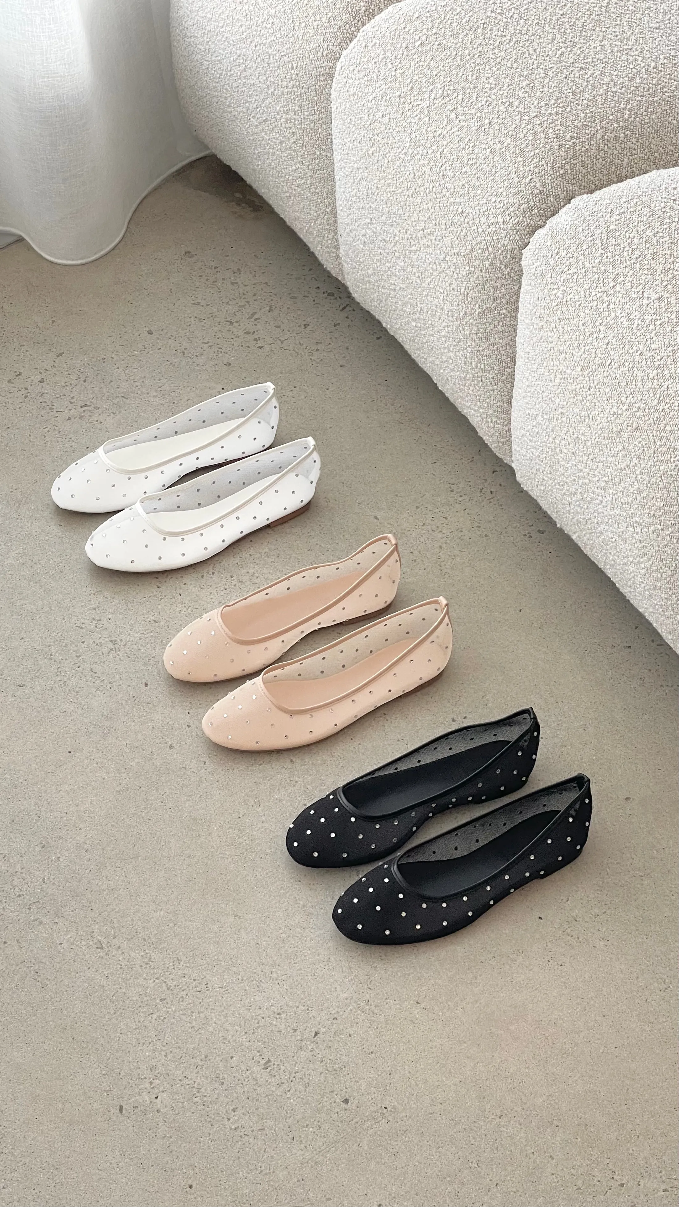 Gerani Flats - Black Mesh Diamante sold by Billy J product image thumbnail 4