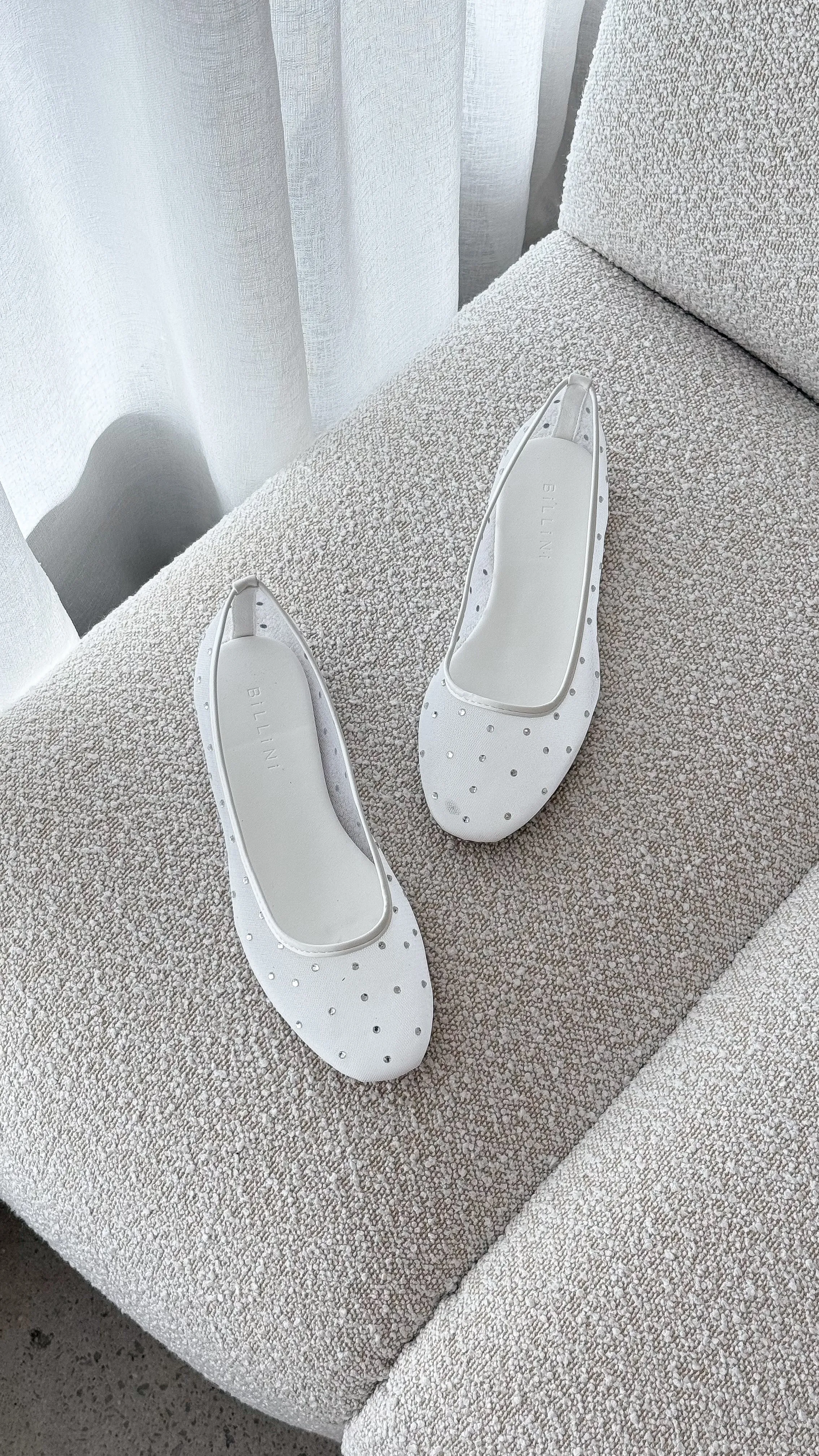 Gerani Flats - White Mesh Diamante sold by Billy J product image thumbnail 4