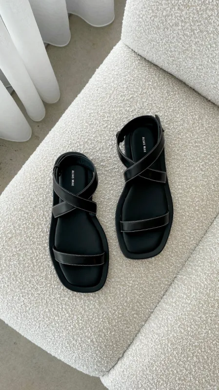 Kenia Sandals - Black Leather sold by Billy J