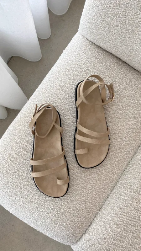 Astrid Sandal - Taupe Nubuck sold by Billy J
